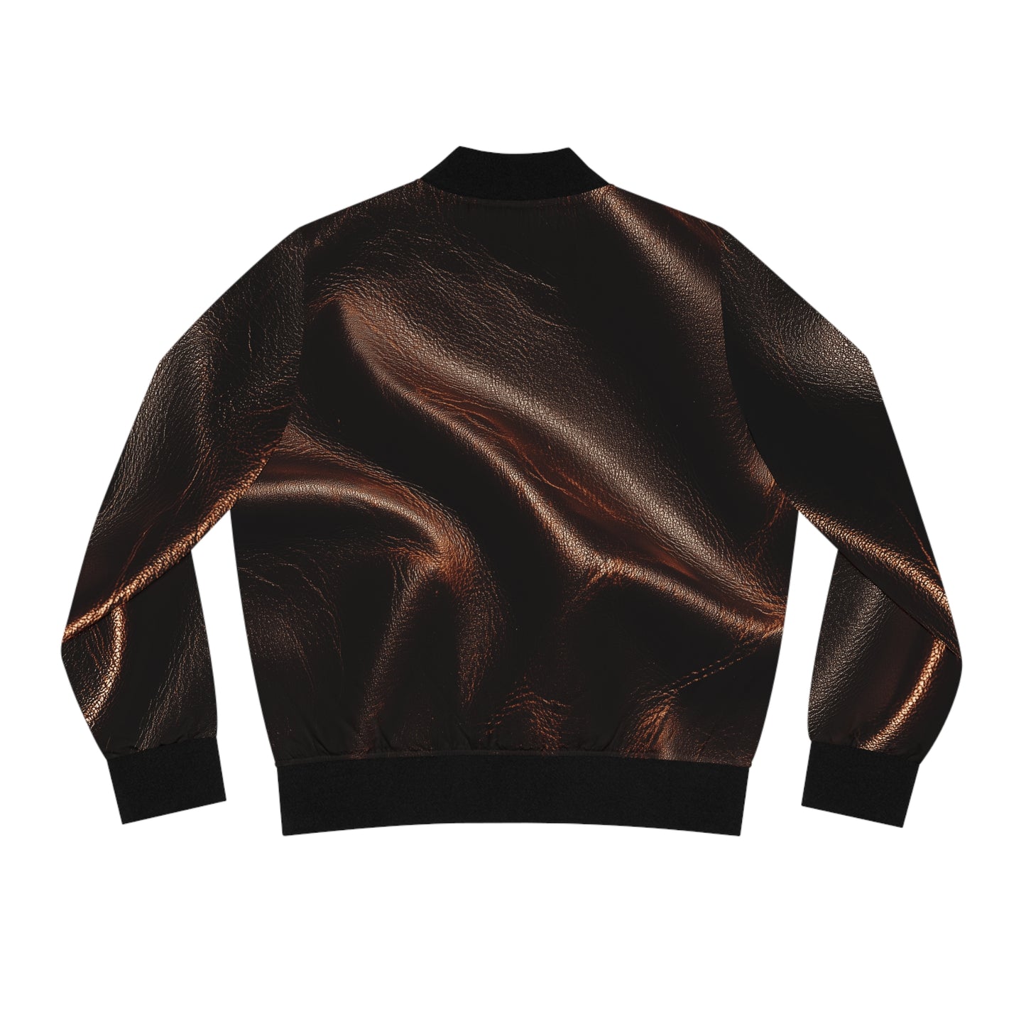 Leather Print Bomber Jacket with Glossy Finish