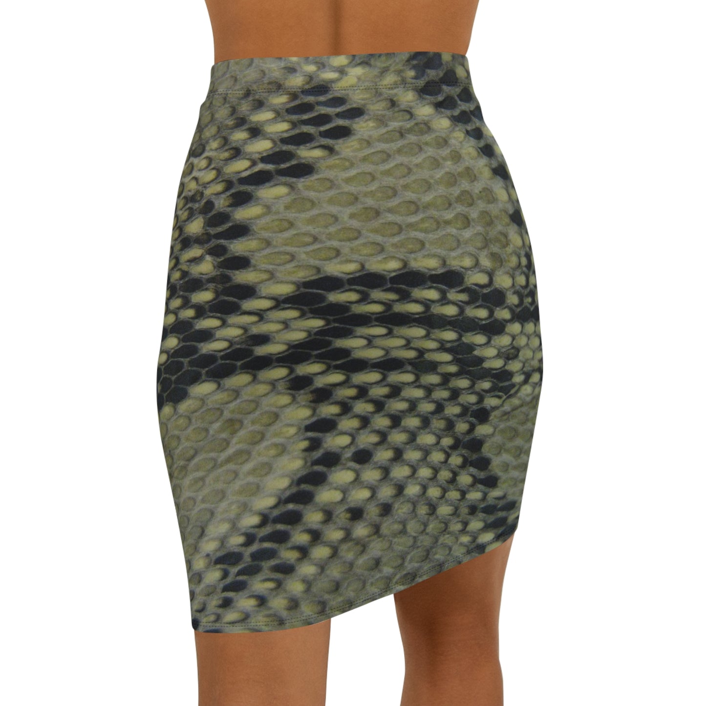Snake Print Mid-Waist Pencil Skirt