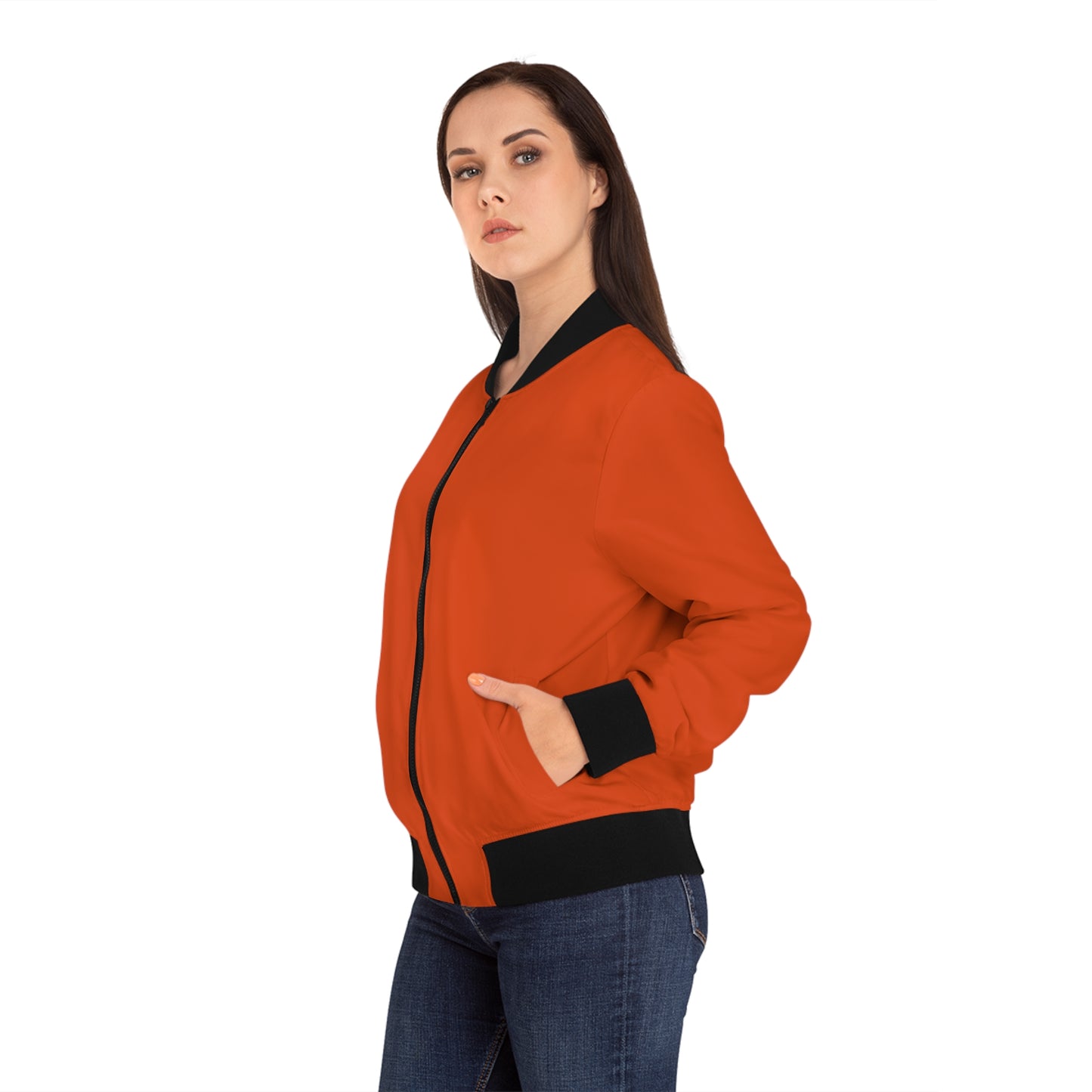 Burnt Orange Bomber Jacket