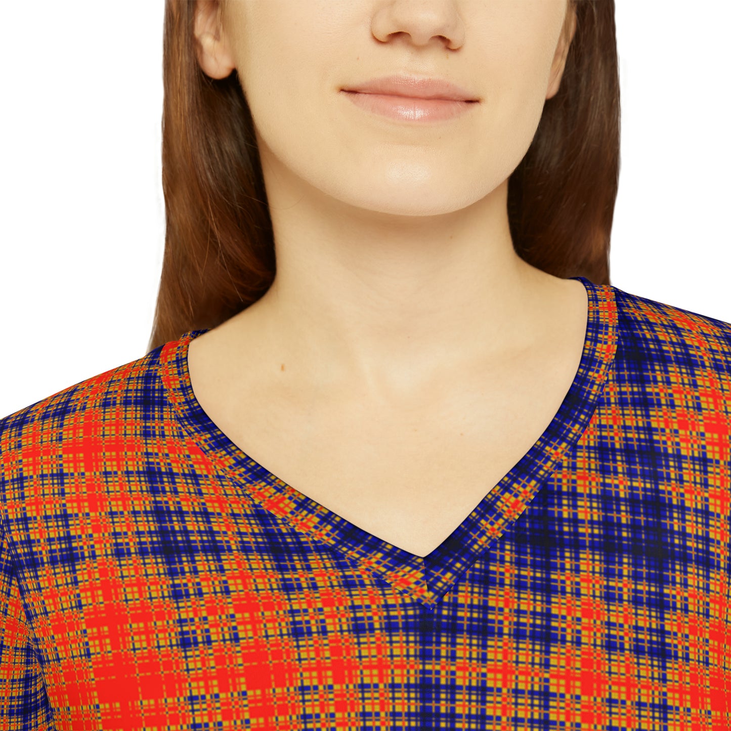 Tartan V-neck Top