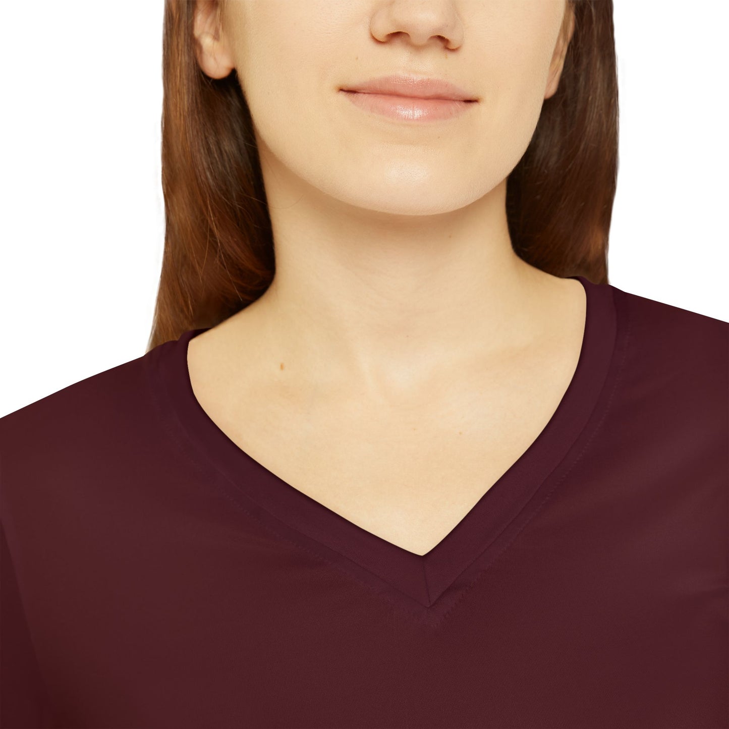 Dark Maroon V-Neck Top