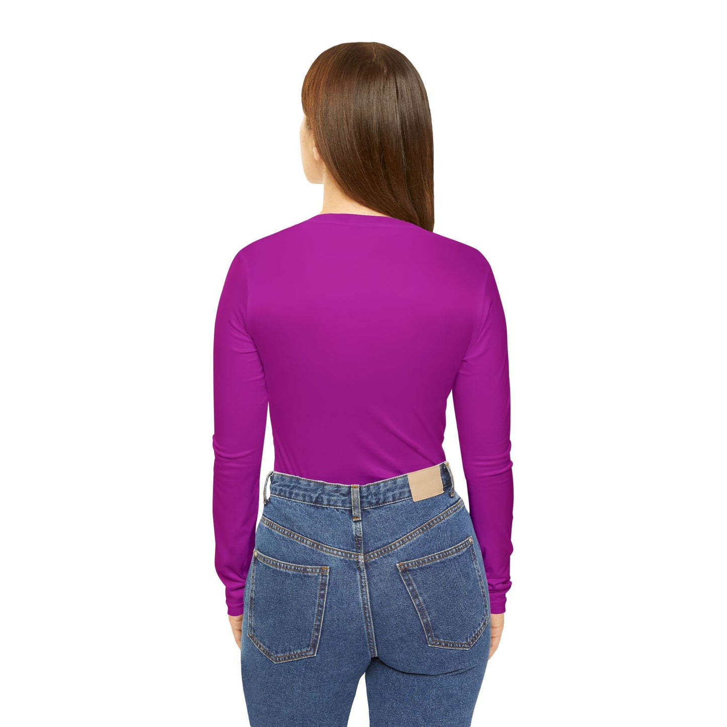 Hot Purple V-Neck Long-Sleeve Top