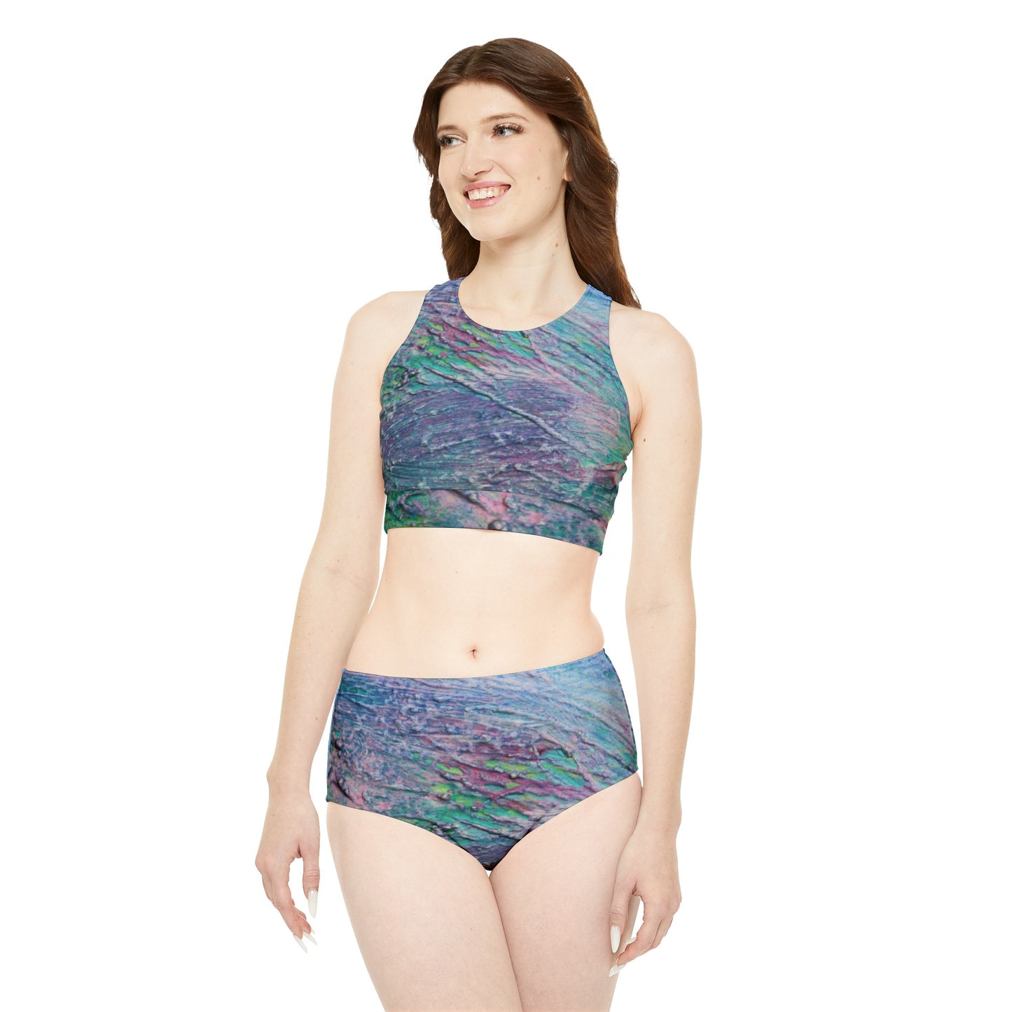 Oil Paint Sporty Bikini Set