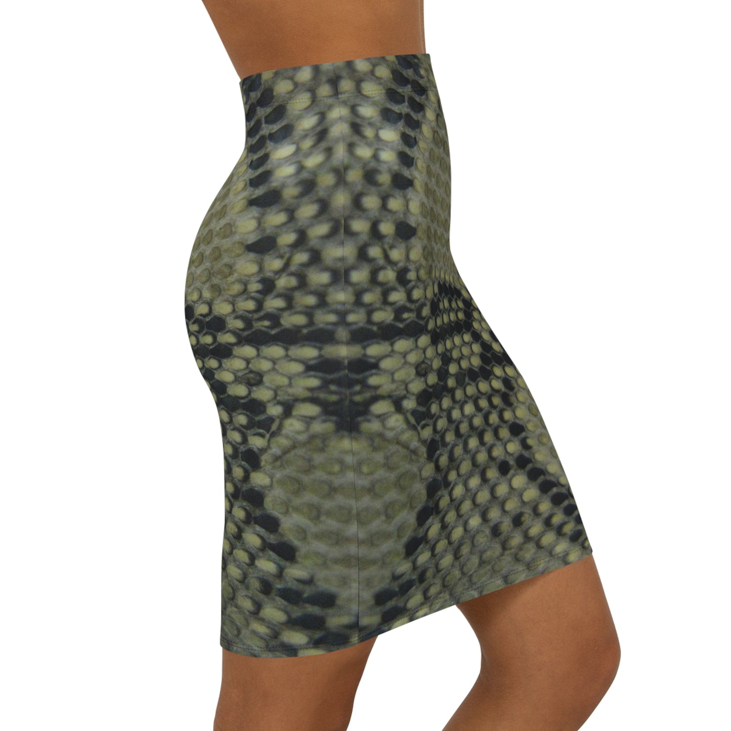 Snake Print Mid-Waist Pencil Skirt