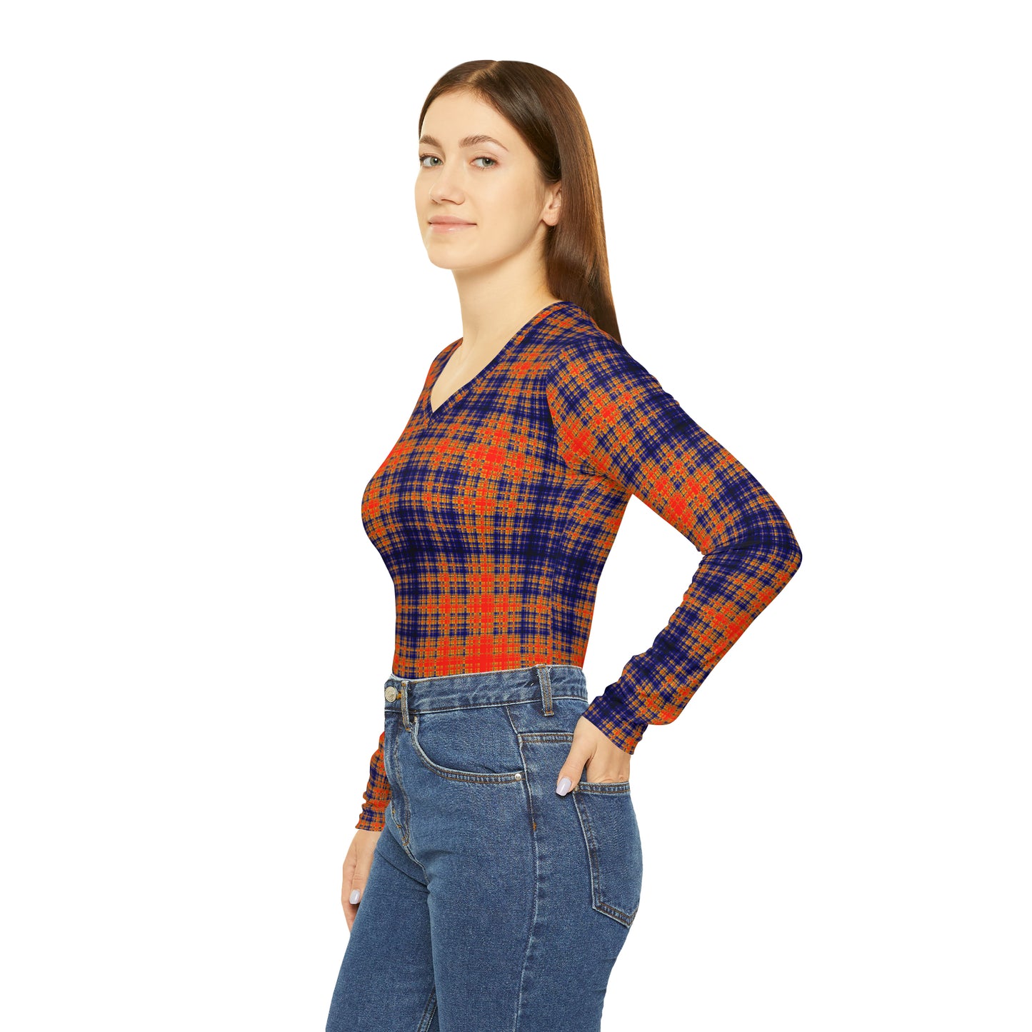 Tartan V-neck Top
