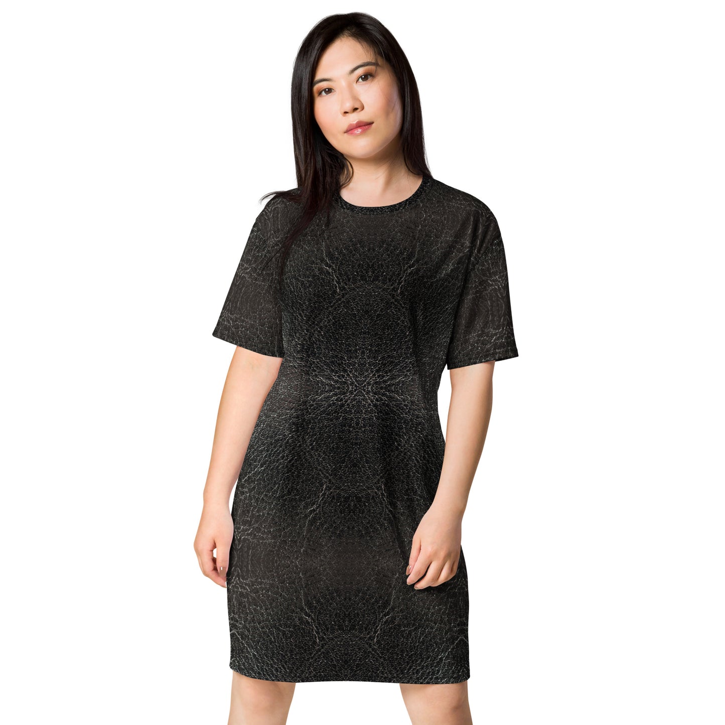 Leather Print T-shirt Dress