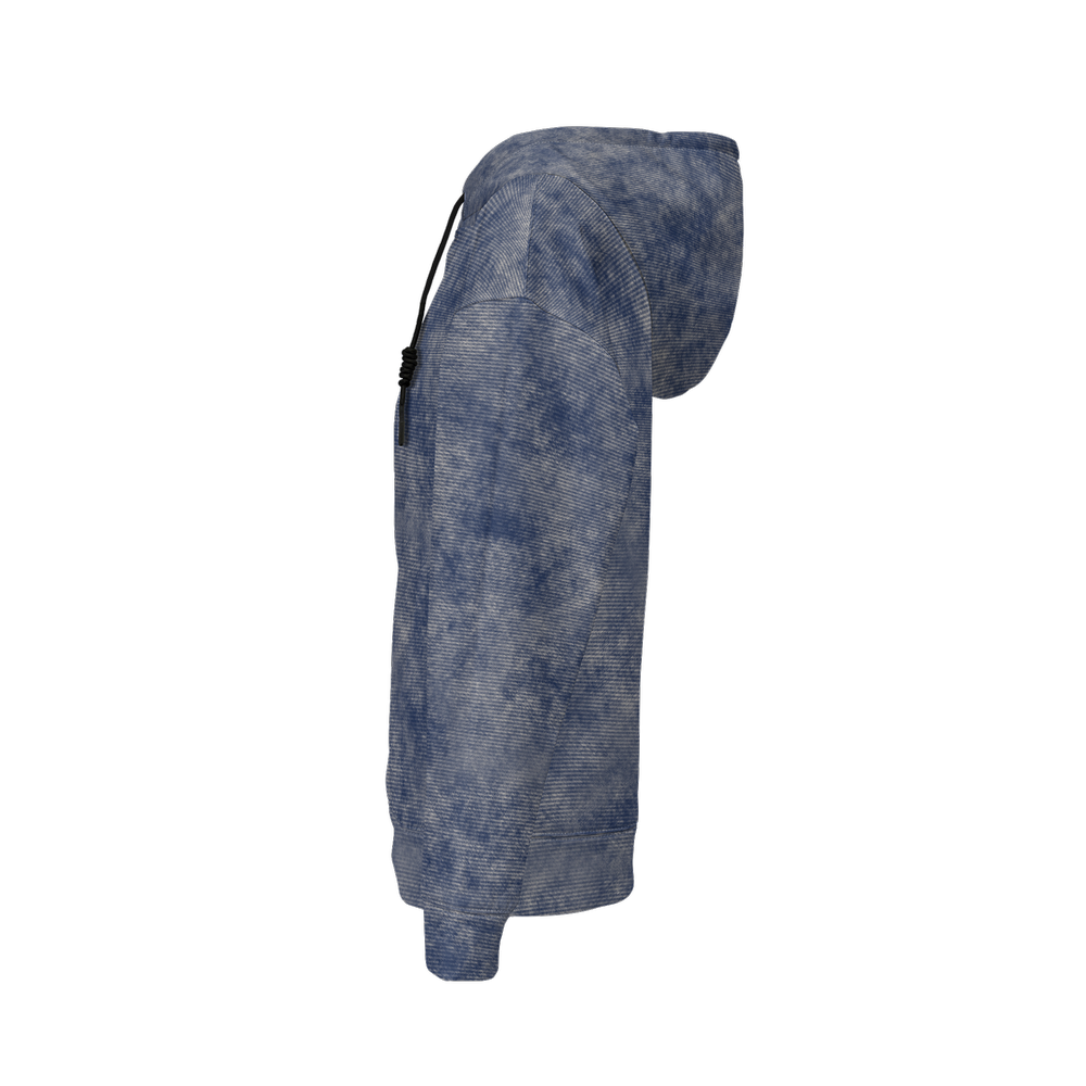 Washed Out Denim Print Relaxed Fit Hoodie (Super Heavy)
