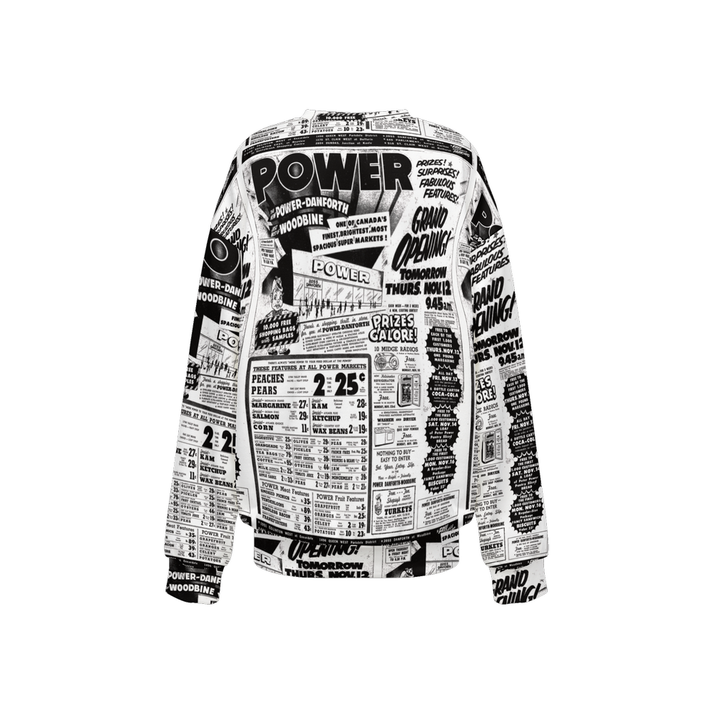 Vintage Ad Print Relaxed Fit Crewneck Sweatshirt (Super Heavy)