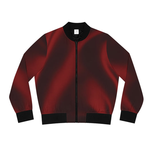 Blood Red Silk Print Bomber Jacket