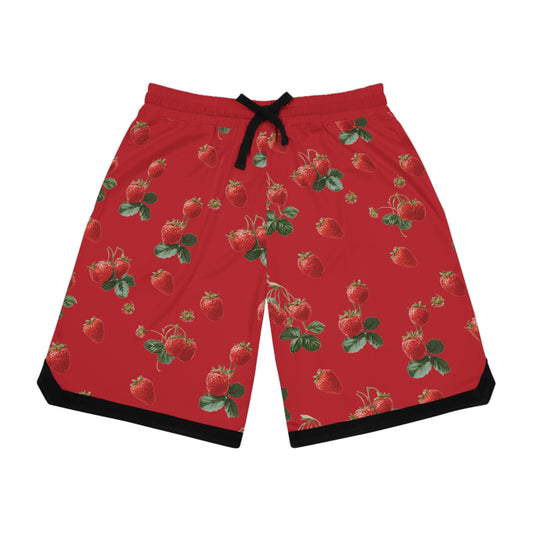 Strawberry Print Basketball Shorts