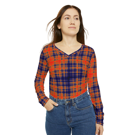 Tartan V-neck Top