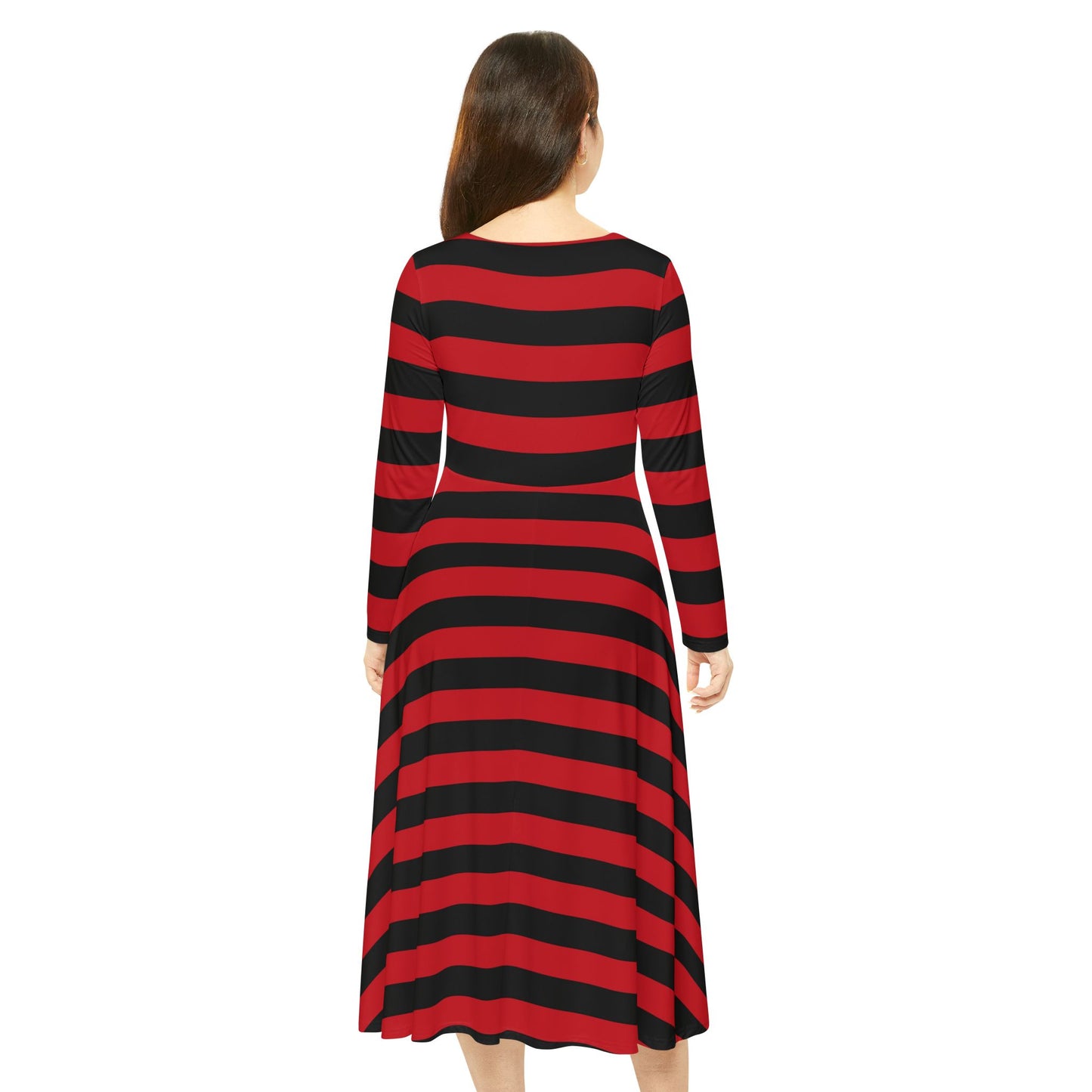 Red & Black Striped Dress