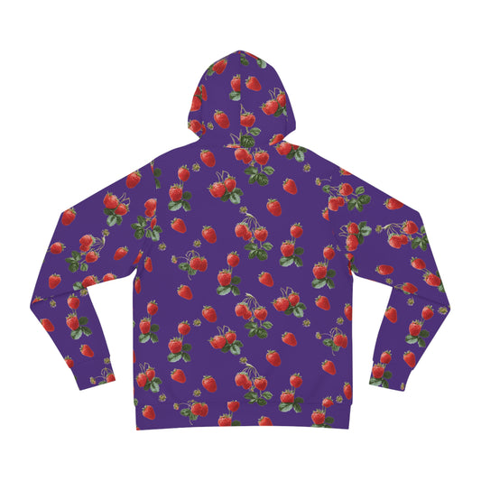 Strawberry Pattern Purple Hoodie