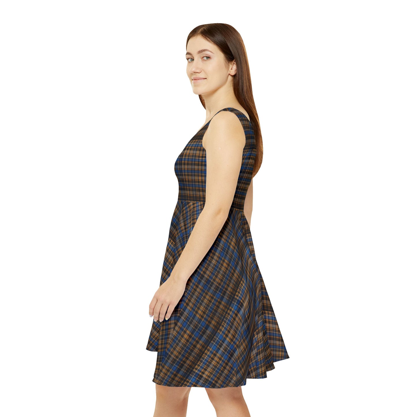 Plaid Print Skater Dress