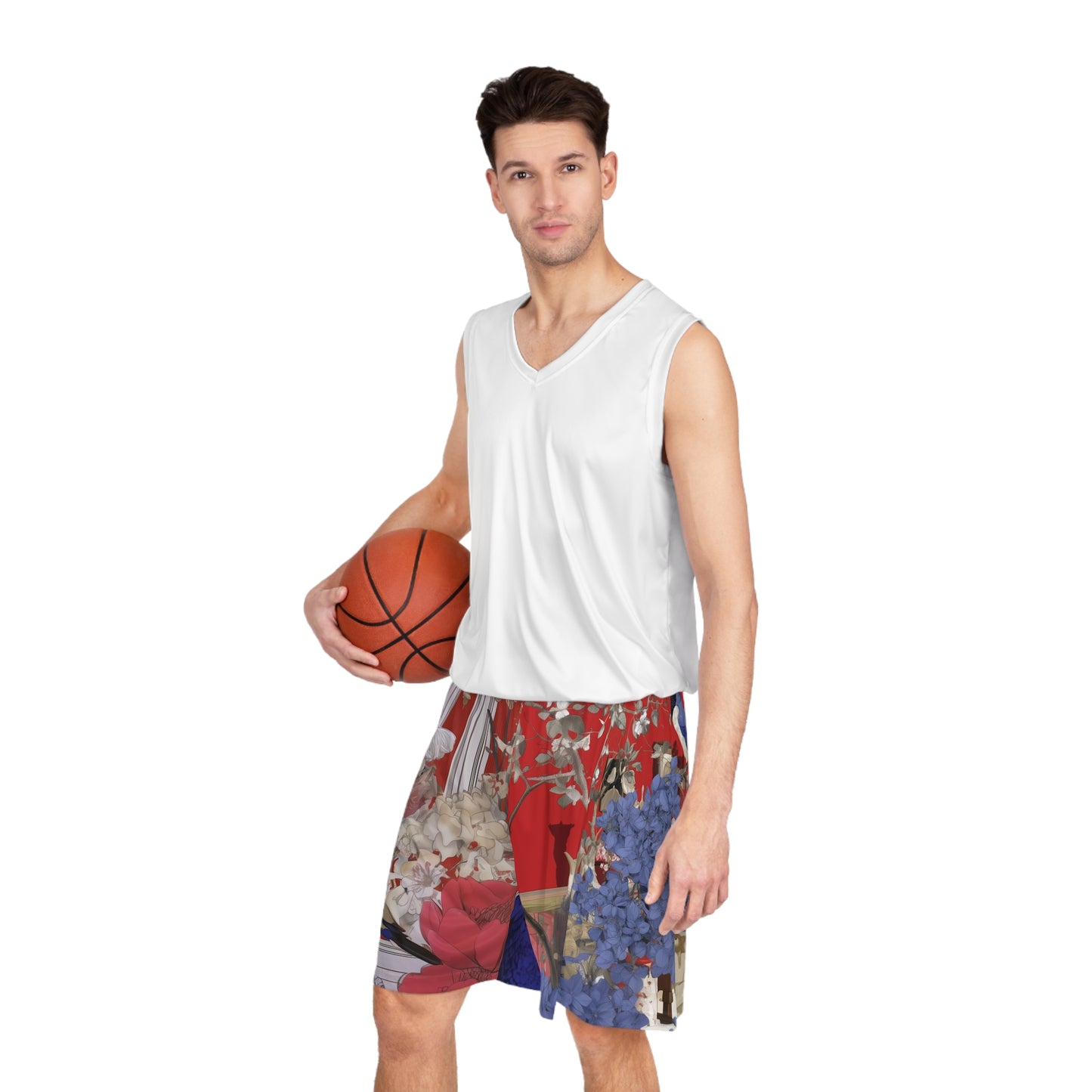 Collage Print Basketball Shorts