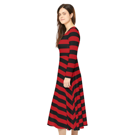 Striped Red & Black Dress