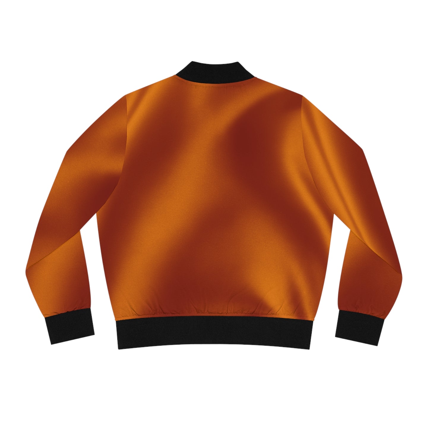 Burnt Orange Silk Print Bomber Jacket