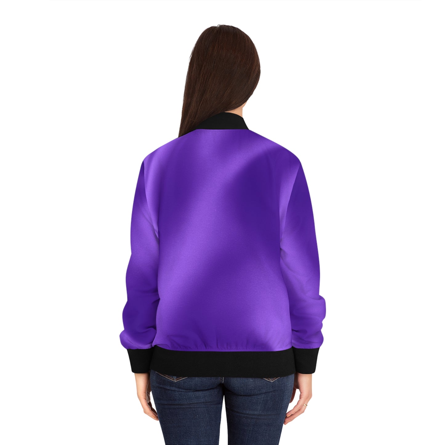 Lilac Silk Print Bomber Jacket