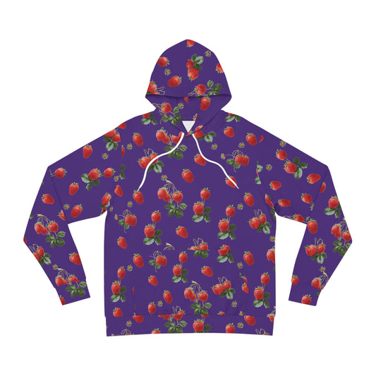 Strawberry Pattern Purple Hoodie