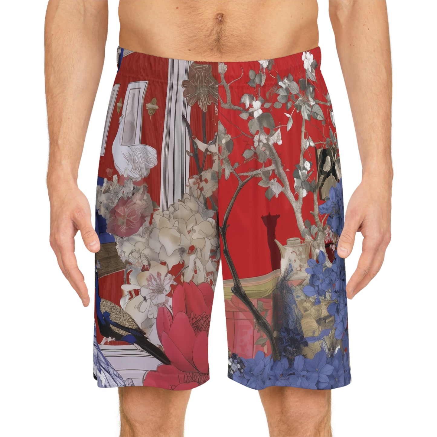 Collage Print Basketball Shorts