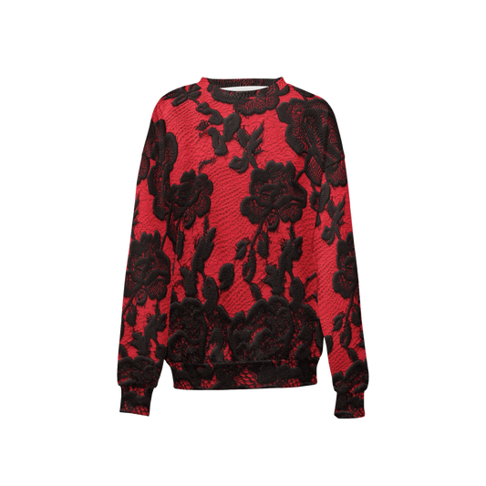 Black Lace Print Sweatshirt