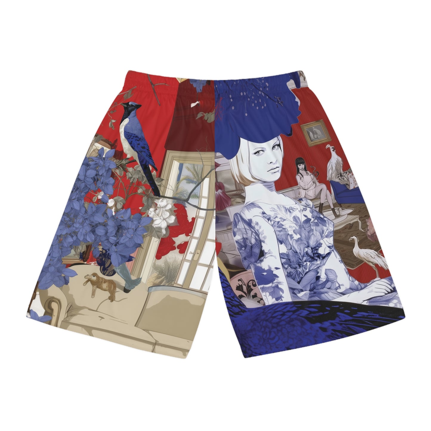 Collage Print Basketball Shorts