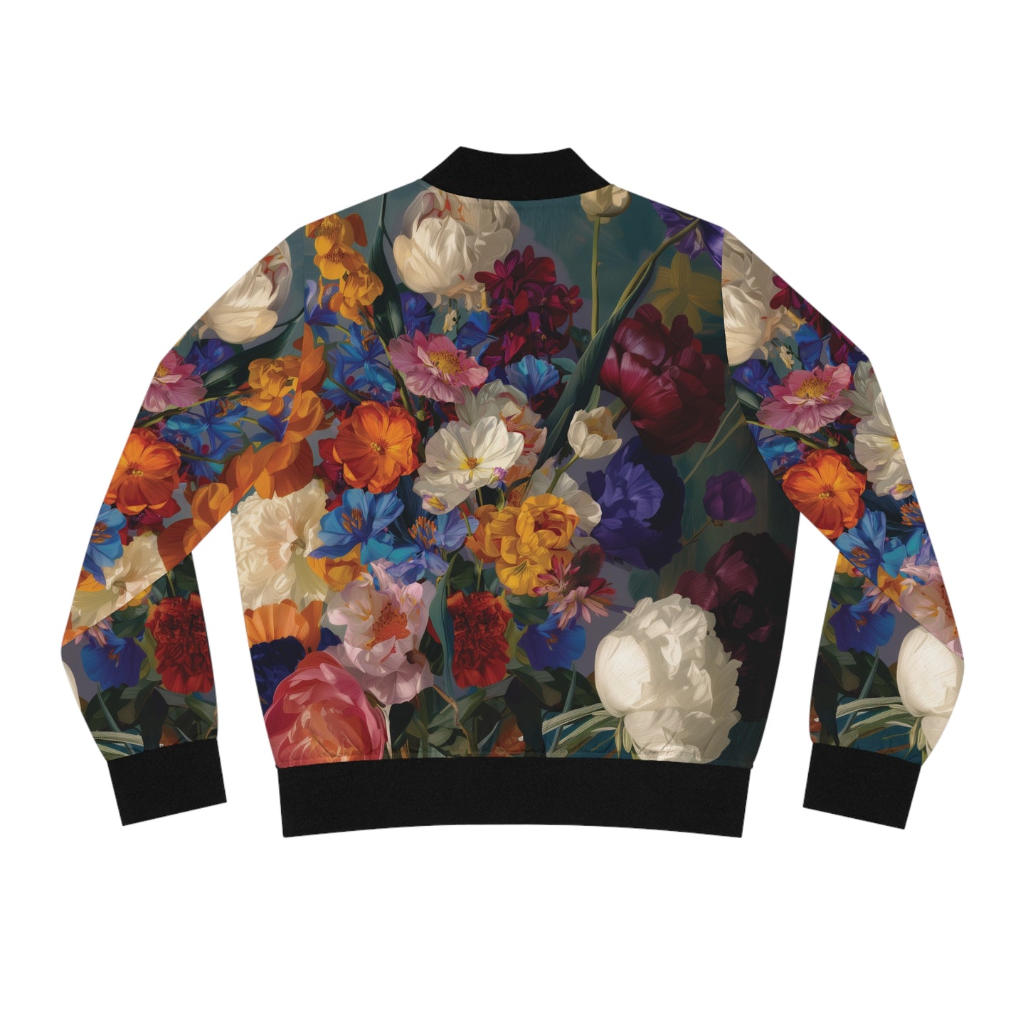 Floral Vintage Bouquet Print Bomber Jacket