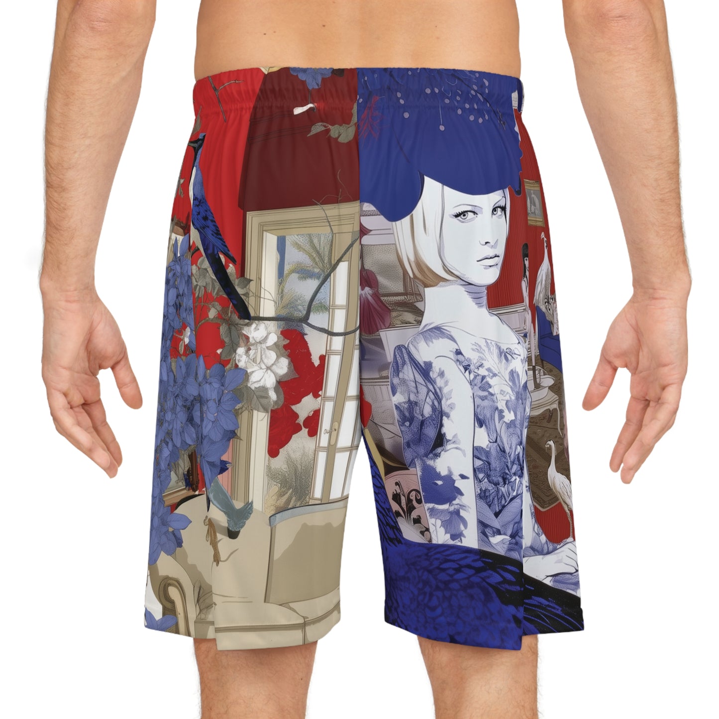 Collage Print Basketball Shorts