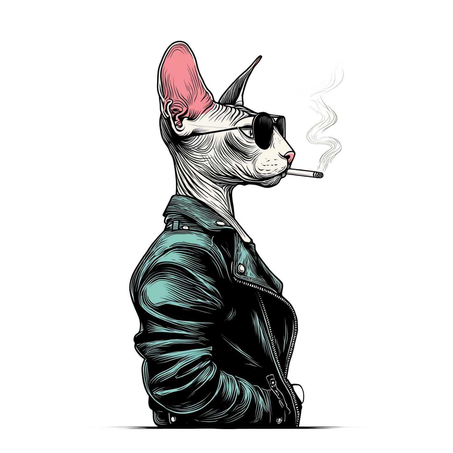 Smoking Sphynx Cat T-Shirt (US-Only Fulfilment)